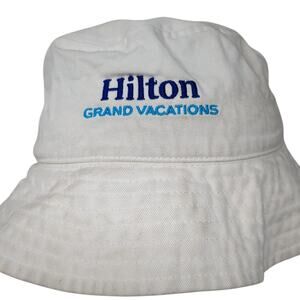 Hilton Grand Vacations Bucket Hat White One Size Embroidered Hit Outdoor